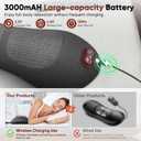 3 in 1 Upadate Rechargeable Electric Lumbar Support Pillow with Adjustable Height for Bed and Chair,Cordless Back Massager for Pain Relief Deep Tissue,Back Massager with Heat for Home & Office