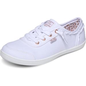 Skechers Women's Bobs B Cute Sneaker – Memory Foam, Flexible Outsole, Lightweight Vegan Shoes, White, 10