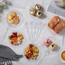 Hushee 400 Pcs Clear Plastic Dessert Plates 6'' with Forks 7'' for Cake Appetizer, 200 Small Disposable Plates and 200 Plastic Forks, Serve 200 Guests for Wedding Birthday Party Bulk