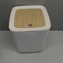 Bathroom Trash Can with Lid,2.6 Gallon Modern Office, Near Desk Bedroom Garbage Can Waste Basket with Push Top,Nordic Small Trash Bin for Living Room, Toilet, Nursery,Dog Proof, White
