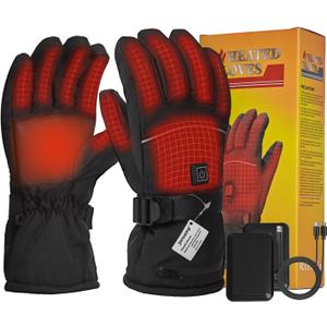Heated Gloves, 5V 5000mAh Rechargeable Heated Gloves for Men Women, Waterproof & Upgrade Non-Slip with Touchscreen for Sports Outdoor Skiing Climbing Hiking Winter Handwarmer Gifts (Medium)