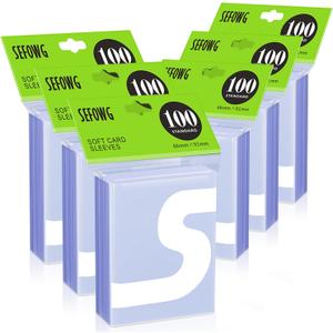 600ct Clear Card Sleeves for Trading Cards, Baseball Sports Soft Sleeves, Ultra Soft Plastic Card Protector Sleeve for Football, MTG, PKM, Game, Standard Cards
