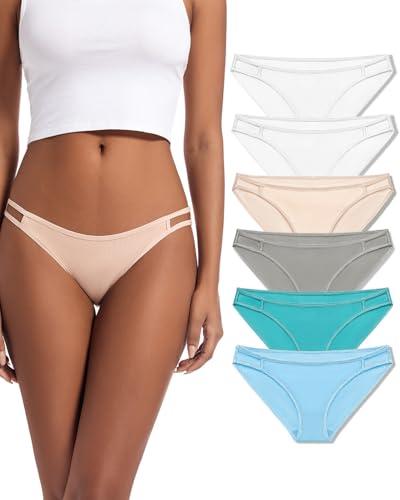 Jo & Bette underwear women pack cotton - Bikini Panties - Cotton Panties Low Rise Hipster Breathable Soft Stretch, Size 5