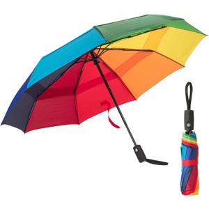 Mr. Pen Rainbow Ray Travel Umbrella, Windproof, Automatic, Compact, 42 Inch Canopy, Fiberglass Shaft, Aluminum Frame