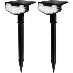 IP65 Waterproof Solar Spot Lights Outdoor - 3 Lighting Modes, 1000lm Bright Stake Lights 15Hrs Long Lasting for Yard Garden House Garage Pathway