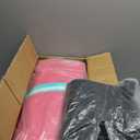 VOFiTNY Inflatable Gymnastics Air mat Tumbling Track with Air Barrel Octagon Mat with Pump for Home/Gym (Mat 10'Lx3.3'W Roller 3.3'Lx2'D, Pink/Mint+Roller)