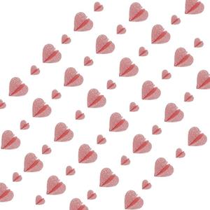 Rose Gold Garland Heart Decorations NO DIY - 6 PCS 3D Rose Gold Valentines Heart Paper Garland Hanging String Hearts,Garland Party Decor,Wedding Anniversary Birthday Party Supplies