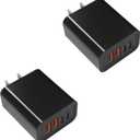 USB C Charger Block 40W, 2Pack 4-Port Type C Fast Charging Blocks PD USBC Plug Adapter + QC USB Wall Charger Cube Multiport Brick Compatible with iPhone 16 15 14 13 12 11 Pro Max XS, Samsung, Black