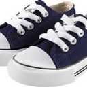 Mvlsoct Boys and Girl Low Top Canvas Kids Lace up Sneakers Size 28