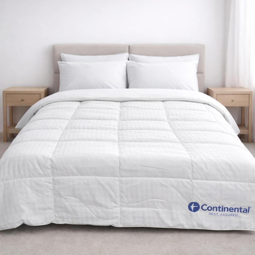 Continental Bedding Affinity Queen Size Comforter All Season Quilted Down Alternative Comforter Duvet Insert with Corner Tabs - Machine Washable - Duvet Insert (White)
