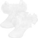 2 x SAOROPEB Toddler Ruffle Socks, 3 Styles5 Size, Frilly Dress Socks for Girls Princess Lace Ruffles Socks Set (4-6 Years, White 2 Pairs)
