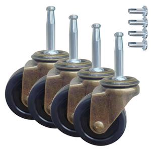 1-1/2 Inch Antique Caster Wheels, Furniture Casters 5/16 Inch x 1-1/2 Inch (8 x 38mm) Casters for Furniture Sofa Chair Cabinet Set of 4