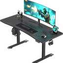 Veken 63 x 28 Inch Electric Standing Desk, Sit to Stand Up, Work Home Office Computer Table for Study, Walking Pad, Writing, and Games, Wooden Desktop Desks, Black