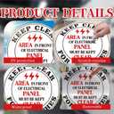 10 Pcs Area in Front of Electrical Panel Must Be Kept Clear Sticker, 17 x 17 inch
