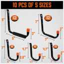 HORUSDY 4-Pack Heavy Duty Garage Storage Hooks Assorted Utility Hooks, 9", 7", 5", 3.5", 3" Two Each, 4 Pack