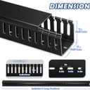 ZhiYo 2x2in Cable Raceway, Server Rack Cable Management Under Desk Cord Organizer, Electrical Safe PVC Cable Hider Open Slot Wire Raceway for Network/PC/TVs, Wire Duct Black