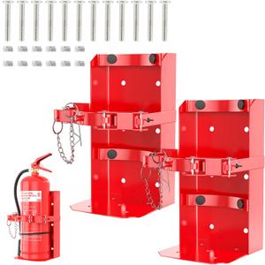 Fire Extinguisher Mount, 2PCS Heavy Duty Fire Extinguisher Bracket with Screws Fits 10lb Dry/5lb Co2 Extinguisher for School Home Garage Laboratory and Vehicle Perfect for Wall Mount