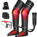 Leg Massager, ALLJOY Leg Air Compression Massager for Circulation and Pain Relief,2 Heat Levels Foot/Knee Massager,6 Modes with Memory Function Controller, Full Leg Massager, Gift For Women Men