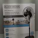 BLACK+DECKER 18-Inch Stand Fan with Pedestal Base, Height Adjustable Pedestal Fan with Remote and Touch Control Panel, Free Standing Fan with 90-Degree Oscillating and 3-Speed Settings, Black
