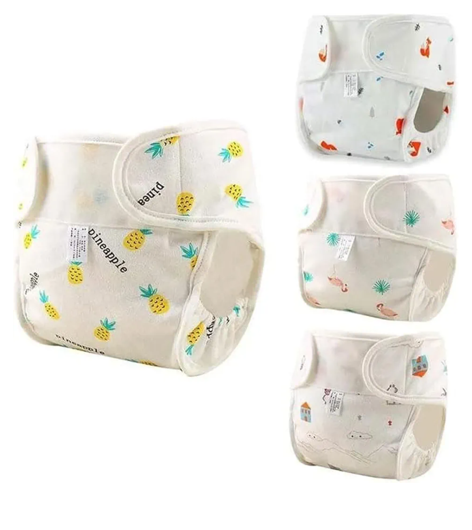 BABESIDE 4 PCS Baby Dolls Diapers Underwear for 17-24 Inch Reusable Doll Diapers Reborn Babys Doll Accessories Fits Baby Doll