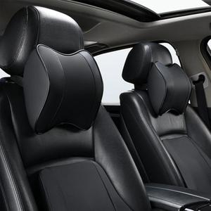 Car Neck Pillow for headrests-2 Packs, Memory Foam Car Headrest Pillow with Breathable Washable Leather Cover, Ergonomic Car Neck Support Pillow for Relieve Driving Fatigue, Correct Posture