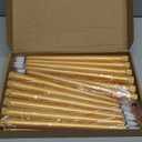 Macarrie 24 Packs Flameless Taper Candles Battery Operated Fake 11 Inch Long Candle Light LED Flameless Candlesticks Flickering Tapered for Wedding, Halloween, Christmas(Gold)