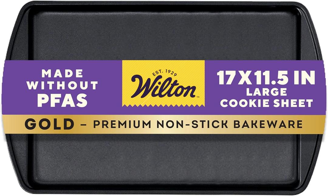 Wilton Gold Premium Non-Stick Warp-Resistant Bakeware, Made without PFAs, Large Cookie Sheet, 17.25 x 11.5 in,