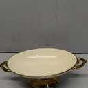 fanquare White Pedestal Fruit Bowl for Kitchen Counter, Large Decorative Ceramic Bowl for Home Dcor