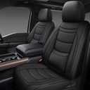 NS YOLO Faux Leather Car Seat Covers Front Pair,Universal Fit for Most Cars,SUVs and Sedans,Waterproof Luxury Leatherette Cushions, 2 Seats Protectors,Black