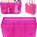 OUTXE Beach Bag Organizer Compatible with Baby Bogg Bag Accessories Inserts, Lightweight Mesh Insert Divider Pouch for Small Bogg Bags, Beach Tote Bags Insert for Organizing (Medium, #2-Haute Pink)