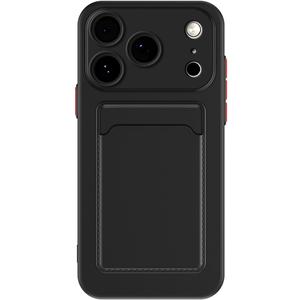Lunivop Compatible with iPhone 17 Pro Max Case 6.9 '' 2525 Card Holder Wallet Slim Soft Silicone Shockproof, Camera Protection Anti-Scratch Phone Cases, (for 17 Pro Max Black)