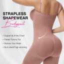 SHAPSHE Strapless Shapewear Bodysuit for Women Butt Lifter Body Shaper Tummy Control Seamless Shapewear