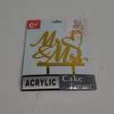 Mr and Mrs Cake Topper - Wedding, Engagement, Wedding Anniversary Cake Toppers Decorations, Mirror Gold Acrylic
