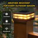 EXCMARK 4x4 Solar Post Cap Lights Outdoor Waterproof 12 Pack Fence Deck Post Lights with High-Brightness LEDs, Dual Light Modes Warm White & Cool White. (Classic Black, 12)