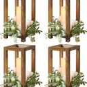 4 Pcs Wooden Lanterns Wedding Centerpiece for Tables, Farmhouse Candle Lantern, Perfect Centerpiece Table Decorations, Candle Holder Decorative for Wedding Party, Table Valentine Decor