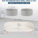 Elevated Ceramic Dog Bowl Set - Double Dog Feeding Bowls with Stand Splash Proof - Raised Dishes for Food and Water - Ideal for Small to Medium Dogs - 2 x 850 ml - 28.74 oz