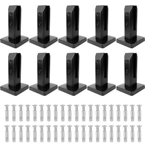 Marine Grade SS2205 Glass Pool Fence Spigot, Matte Black Railing Clamp Bracket for Deck Balcony Glass Railing Balustrade Handrail, by LukLoy (SS2205 (GW=3.52lb, NW=2.75lb), Pack of 4)