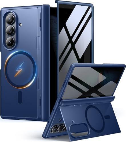 MOBOSI for Samsung Galaxy Z Fold 7 Case with Privacy Screen Protector, [Compatible with Magsafe], [Built-in Kickstand & Full Body Hinge Protection] Magnetic Slim Phone Case for Z Fold7, Blue