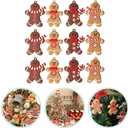 Toyvian 12pcs Christmas Flatback Embellishments Gingerbread Man Christmas Charms for Jewelry Making DIY Crafts Scrapbooking Hair Clips