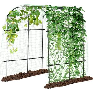 DoCred Tall Garden Arch Trellis for Climbing Plants, 87in Tall Metal Plant Support Trellis Archway for Climbing Vine Vegetable/Fruit/Flower Outdoor Yard Lawn Garden Arch Tunnel Trellis