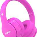 MIDOLA Kids Headphones Bluetooth 5.4 Wireless 68H Play Time Volume Limit 85/94dB Over-Ear Foldable Headset,with Wired Aux Built-in Mic Lightweight for Toddler Child Pad Tablet Cyan Hot-Pink