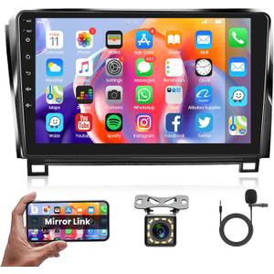 Android Car Stereo for Toyota Tundra 2007-2013/Toyota Sequoia 2008-2019 Car Radio, 10.1 Inch Touch Screen Head Unit with Mirror Link WiFi GPS Navigation Bluetooth FM A2DP Backup Camera SWC Double USB