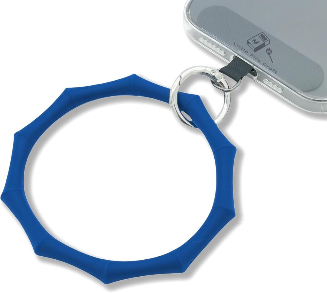 Silicone Phone Wrist Strap Hand Wrist Phone Strap Detachable Cellphone Wristlet Silicone Wristband Lanyard (Blue)