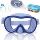 Kids Swim Goggles, Snorkel Mask Diving Mask Swimming Goggles with Nose Cover and Wide Elastic Straps Cover with Mesh Bag & Ear Plugs