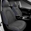 CAROMOP Luxury PU Leather Car Seat Covers Front Set - Anti-Stain Waterproof Automotive Seat Covers for Cars - Universal Car Interior Covers Seat Protectors for Sedans SUVs Pick-up Trucks (Gray)