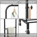 Sooyee Double Rod Clothing Rack with Wheels, 3 Tier Garment Racks for Hanging Clothes, Portable Clothes Rack with 4 Hooks for Bedroom, Laundry Room, Black