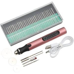 Engraving Pen Engraving Machine Electric Engraving Pen Cutting Polishing DIY Drilling Metal Engraving Tool DIY Engraving DIY Tool Charging for StoneWoodPCB Circuit (Rose Gold)