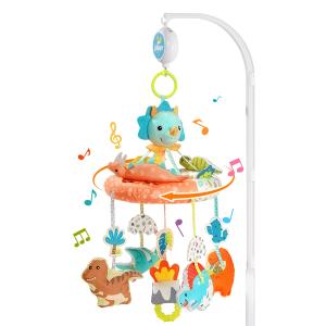 Crib Mobile with Music and Lights, Mobiles for Cribs, Baby Nursery Space Portable Infant Arm Hanger for Girls Boys Babies Bassinets Pack and Play Clip On Attachment, Toys Musical Hanging