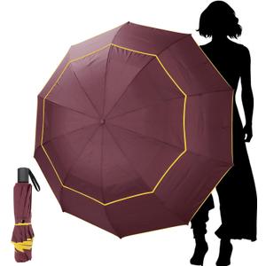Kalolary 62 Inch Golf Umbrella Extra Large Folding Umbrella Rainproof Compact Umbrella Oversize Double Canopy Vented Waterproof Stick Travel Umbrellas for Women & Men Family Home Use (Red)