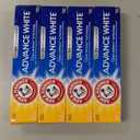 ARM & HAMMER Advance White Toothpaste, Teeth Whitening Baking Soda Toothpaste with Stain Defense Technology and Fluoride, Clean Mint Flavor, 6.0 Oz (4 Pack)